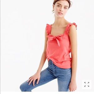j crew bow top orange salmon color